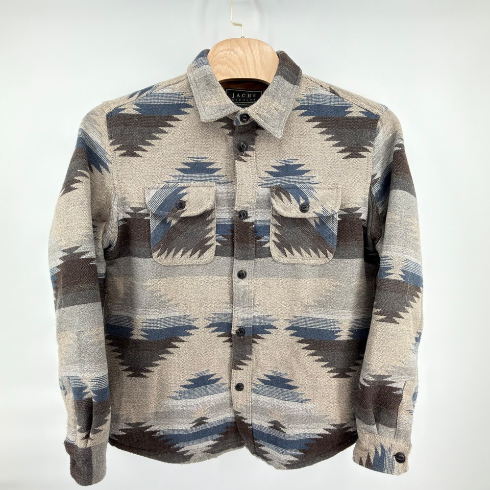 Jachs New York Mens XL Southwestern Aztec Wool Blend Shirt Jacket Shacket